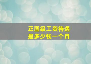 正国级工资待遇是多少钱一个月