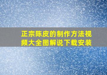 正宗陈皮的制作方法视频大全图解说下载安装