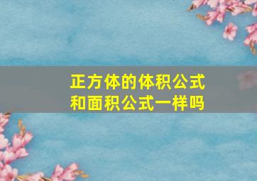 正方体的体积公式和面积公式一样吗