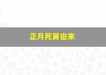 正月死舅由来