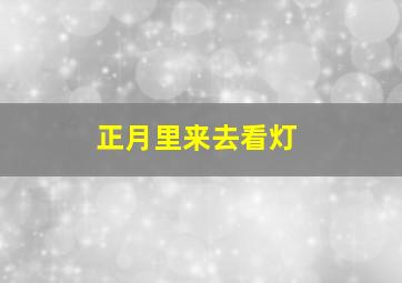 正月里来去看灯