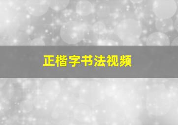 正楷字书法视频