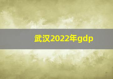 武汉2022年gdp