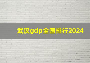 武汉gdp全国排行2024