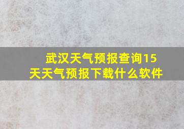 武汉天气预报查询15天天气预报下载什么软件