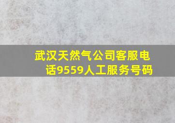 武汉天然气公司客服电话9559人工服务号码