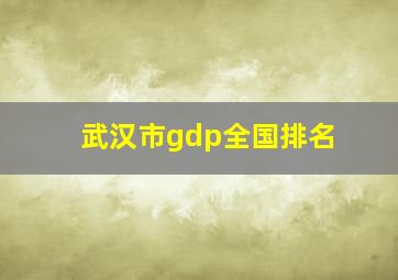 武汉市gdp全国排名