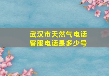 武汉市天然气电话客服电话是多少号