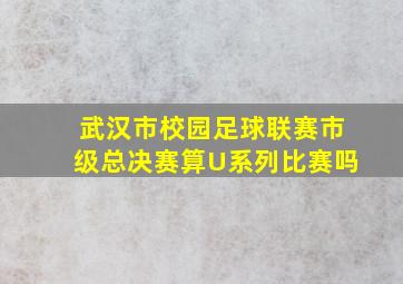 武汉市校园足球联赛市级总决赛算U系列比赛吗