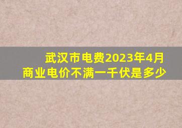 武汉市电费2023年4月商业电价不满一千伏是多少