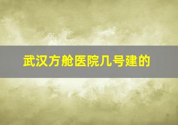 武汉方舱医院几号建的