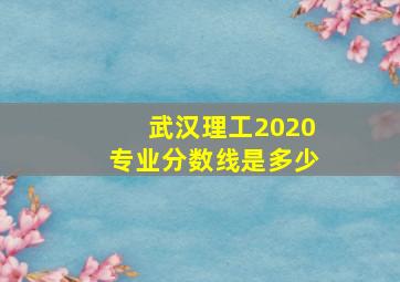 武汉理工2020专业分数线是多少