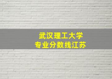 武汉理工大学专业分数线江苏