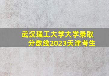 武汉理工大学大学录取分数线2023天津考生