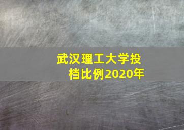 武汉理工大学投档比例2020年