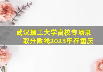 武汉理工大学高校专项录取分数线2023年在重庆