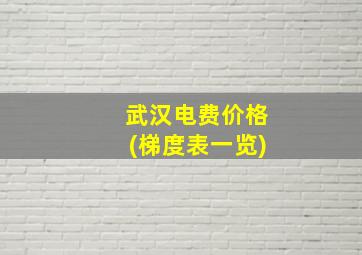 武汉电费价格(梯度表一览)