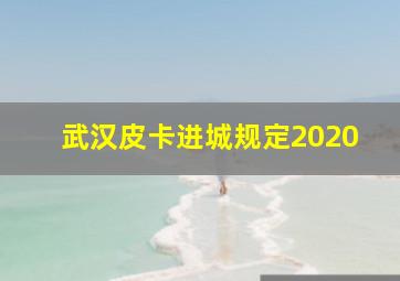 武汉皮卡进城规定2020