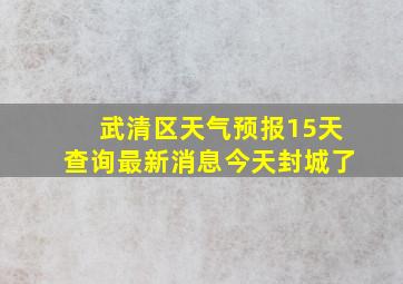 武清区天气预报15天查询最新消息今天封城了