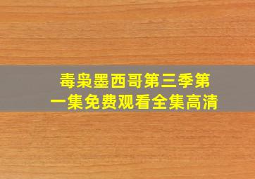 毒枭墨西哥第三季第一集免费观看全集高清