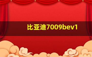 比亚迪7009bev1