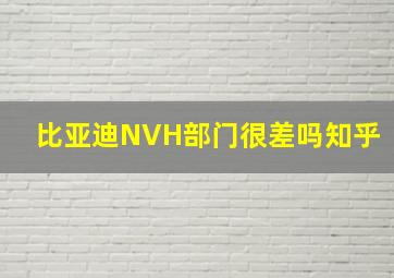 比亚迪NVH部门很差吗知乎