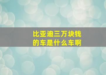 比亚迪三万块钱的车是什么车啊