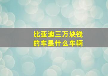 比亚迪三万块钱的车是什么车辆