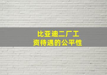 比亚迪二厂工资待遇的公平性