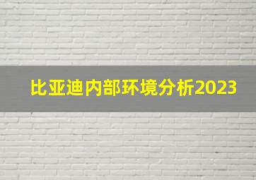 比亚迪内部环境分析2023