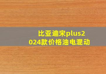 比亚迪宋plus2024款价格油电混动