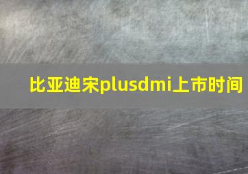 比亚迪宋plusdmi上市时间