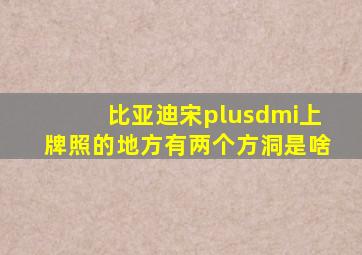 比亚迪宋plusdmi上牌照的地方有两个方洞是啥