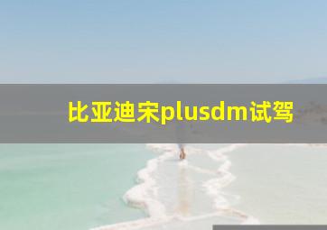 比亚迪宋plusdm试驾