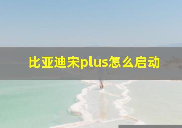 比亚迪宋plus怎么启动