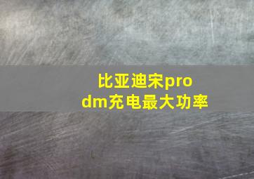 比亚迪宋prodm充电最大功率