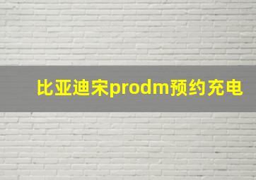 比亚迪宋prodm预约充电