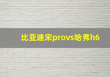 比亚迪宋provs哈弗h6