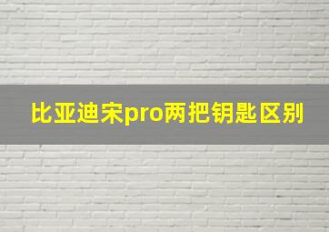 比亚迪宋pro两把钥匙区别