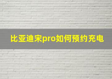 比亚迪宋pro如何预约充电