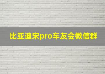 比亚迪宋pro车友会微信群