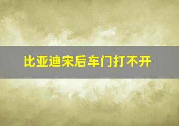 比亚迪宋后车门打不开