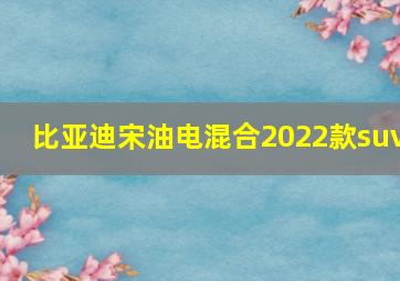 比亚迪宋油电混合2022款suv