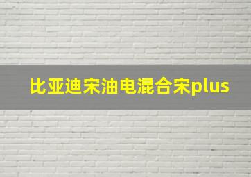 比亚迪宋油电混合宋plus