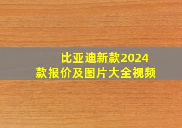 比亚迪新款2024款报价及图片大全视频