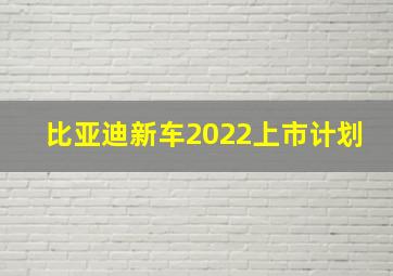 比亚迪新车2022上市计划