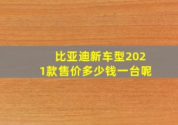 比亚迪新车型2021款售价多少钱一台呢