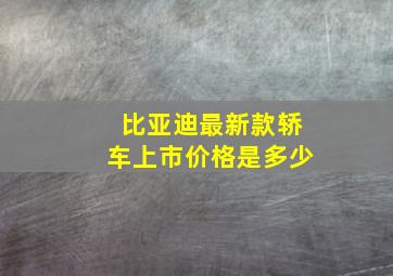 比亚迪最新款轿车上市价格是多少