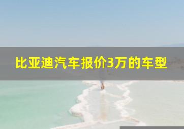 比亚迪汽车报价3万的车型