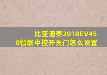 比亚迪秦2018EV450智联中控开关门怎么设置